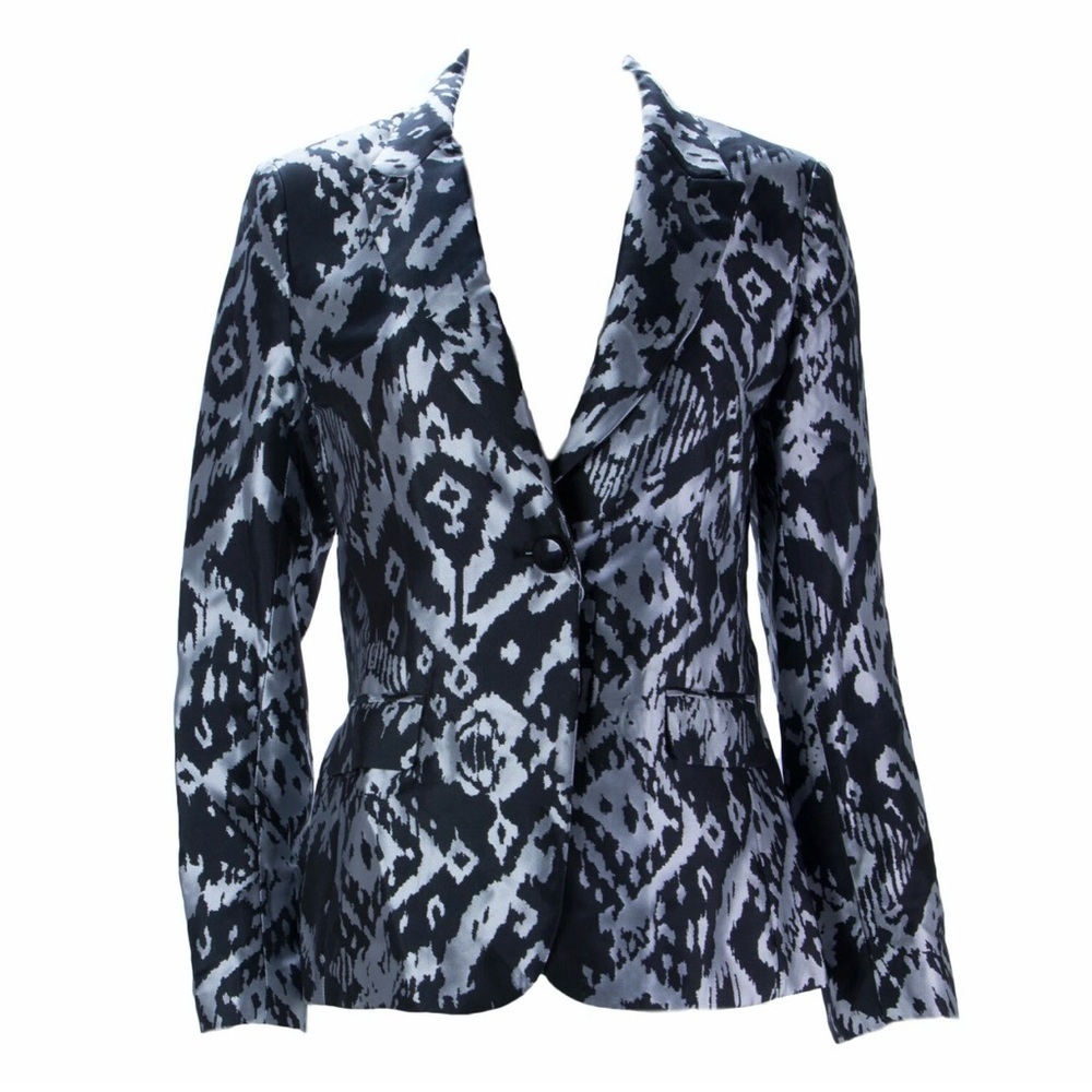 Stevie Mac New York Black & Gray Patterned Blazer Size 10 New NWT